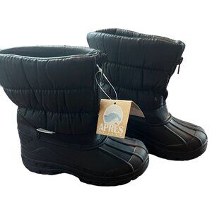 New Après By Lamo Youth Winter Snow Boots Size‎ 1Y Black Faux Fur Lined NWT